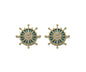 Gold CZ North Star On Turquoise Stone Charm, Sku#L704