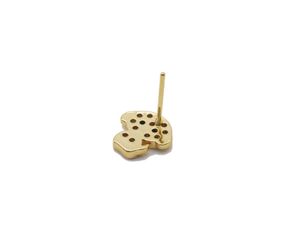 Cute CZ Gold Puppy Dog Stud Earrings, Sku#LD353