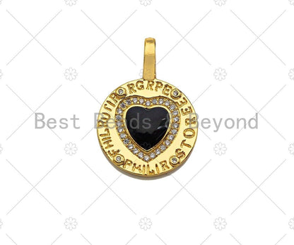 Enamel heart click on charm pendant, enamel heart, Sku#L471