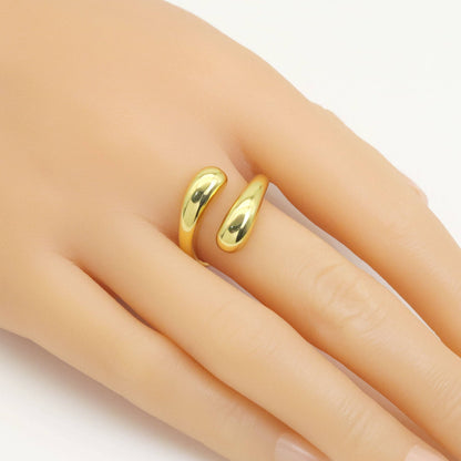 Plain Gold Silver Wrap Adjustable Ring, Sku#A195