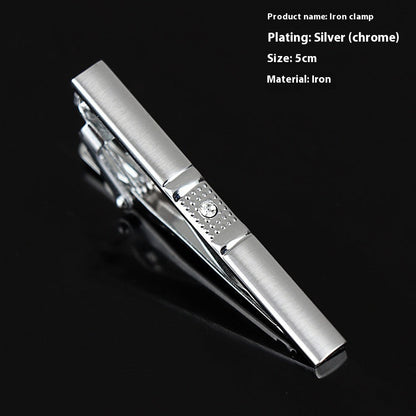 Men's Formal Wear Business Silver Simple Fashion Short Tie Clip