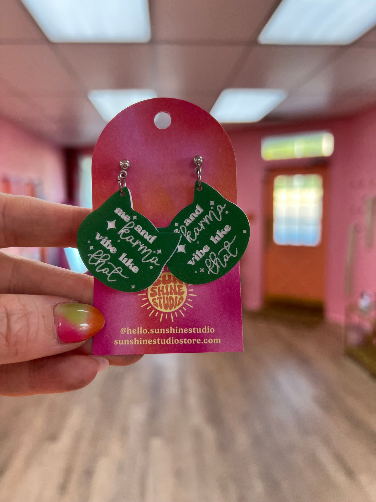 "Me and Karma Vibe Like That" Cat Earrings