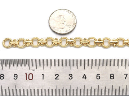 High Quality Textured Round Link chain with T Bar by Yard, Sku#LS31