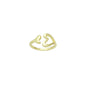 Gold Heart whale tail Adjustable Ring, Sku#LX651