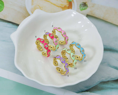 Evil Eye Stackable ring, Sku#X305