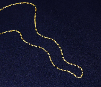 18K Gold Dainty Flat Figaro Chain necklace, sku#JL129