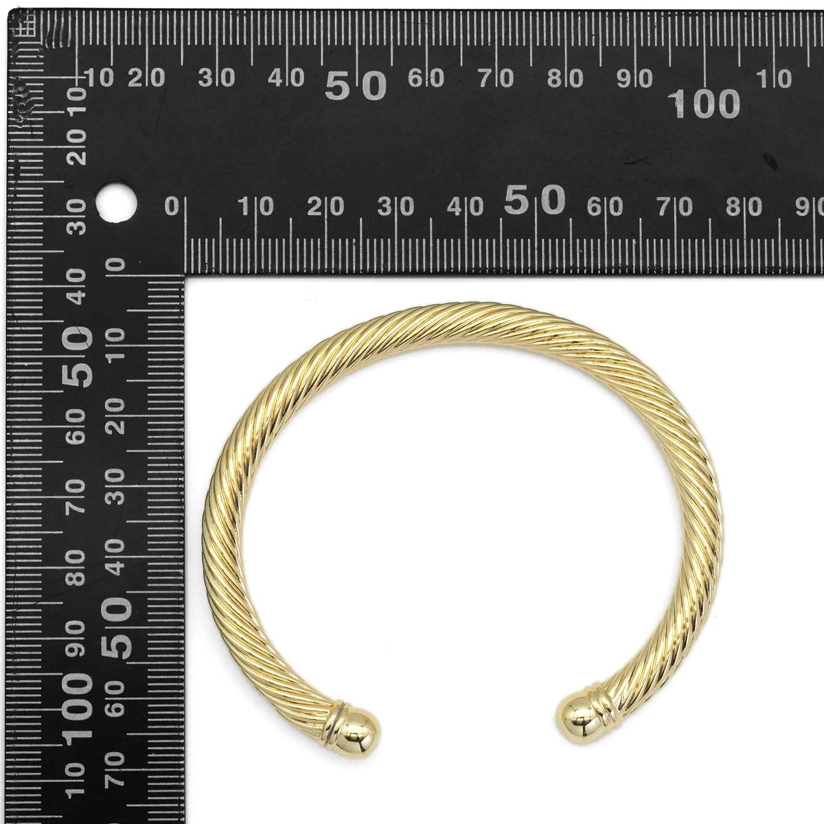 Gold Twisted Cuff Bracelet, Sku#LD415