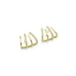 Gold Clear CZ Claw Stud Earrings, Sku#LD453