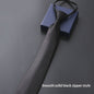 Mens Business Formal Zipper Tie With Blue Stripes