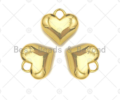 Plain Gold Puffy Heart Shape Charm/Pendant, Heart Shape Charm, SKU#Y325