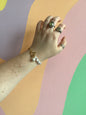 Pearl and Paperclip Toggle Clasp Bracelet