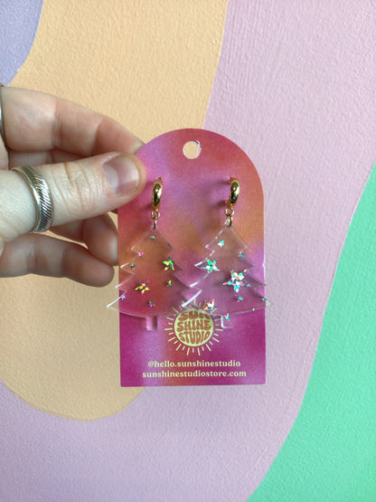 Clear Confetti Holiday Trees
