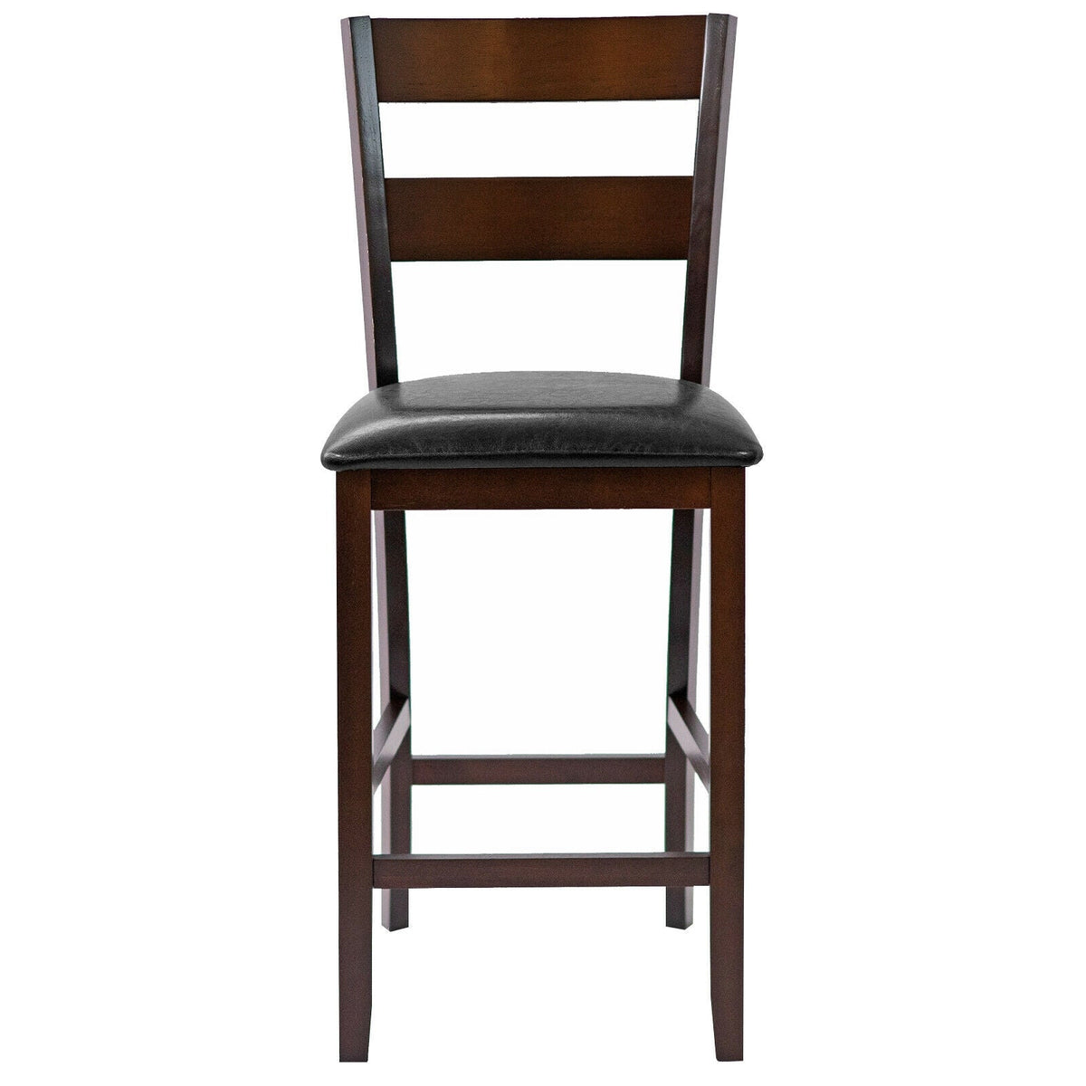 2-Pieces Upholstered Bar Stools Counter Height Chairs with PU Leather Cover