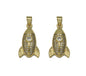 Gold CZ Rocket Charm, Sku#LK687