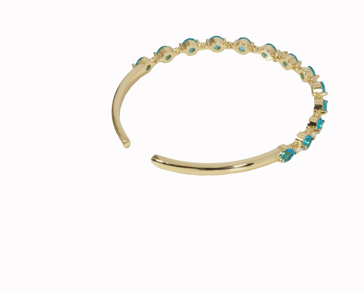 Colorful CZ Diamond Gold Adjustable Bracelet, Sku#LD374