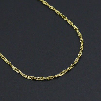 18K Gold Finished Gold Singapore Chain Necklace, sku#JD05