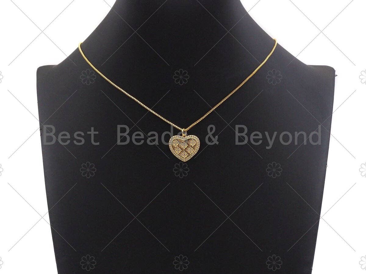 CZ Micro Pave North Star On SIlver Heart Shape Pendant, SKU#F1246