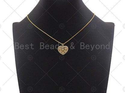 CZ Micro Pave North Star On SIlver Heart Shape Pendant, SKU#F1246