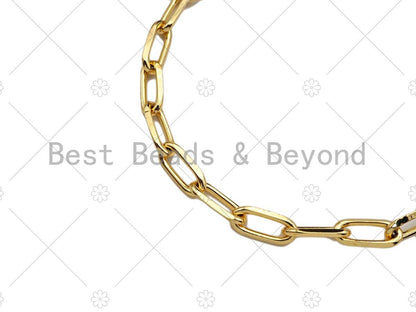 18" Gold Finish Paperclip Chain Necklace, Sku#LD16