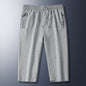Summer New Mens Casual Ice-Silk Cropped Pants