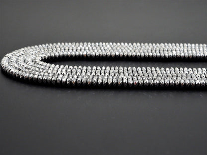 Quality Natural Silver Hematite beads,Rondelle Faceted Beads, Sku#S116