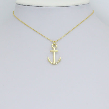 Gold Anchor Charm Pendant, Sku#LK1151