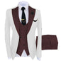Mens Three-piece Mixed-color Suit