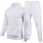 Slim-fit Solid Color Hoodie Set Urban Casual