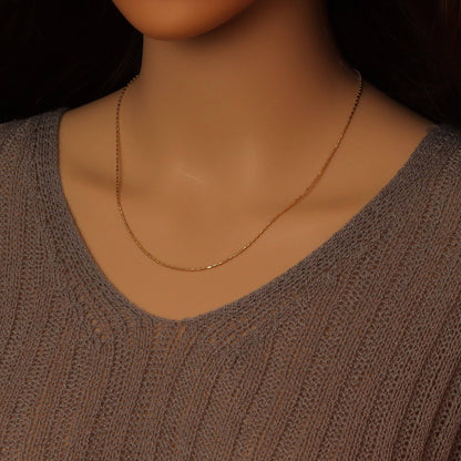 Gold Dainty Hammered Tube Link Adjustable Necklace, Sku#LD667