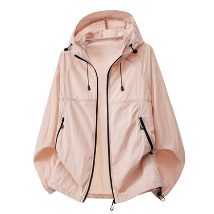 Mens Summer Hooded Sun-Protective Lightweight Jacket
