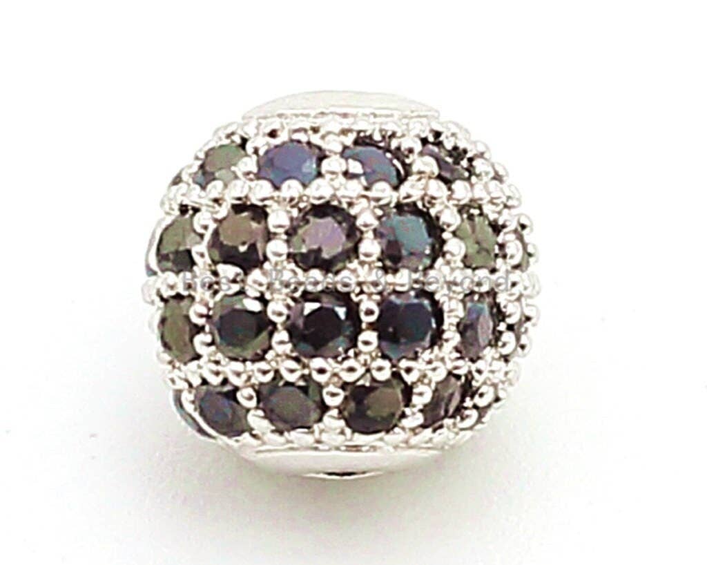 6mm/8mm/10mm Black CZ Micro Pave Ball Beads, sku#G307