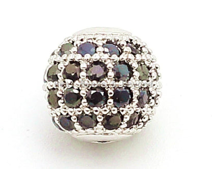 6mm/8mm/10mm Black CZ Micro Pave Ball Beads, sku#G307