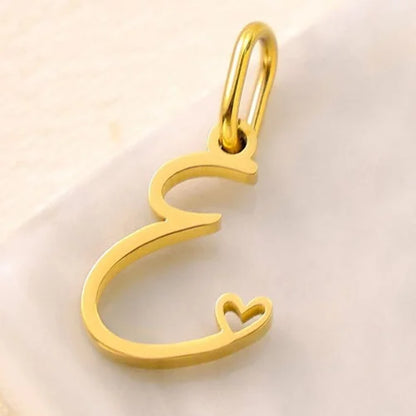 SUNIBI Personalized Initial Letter Heart Stainless Steel Accessories for Woman Necklace Ladies Jewelry Charm Gifts Wholesale