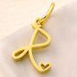SUNIBI Personalized Initial Letter Heart Stainless Steel Accessories for Woman Necklace Ladies Jewelry Charm Gifts Wholesale