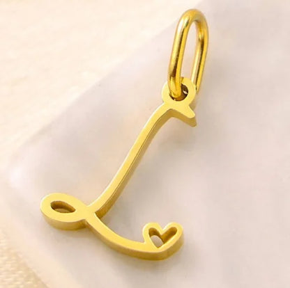 SUNIBI Personalized Initial Letter Heart Stainless Steel Accessories for Woman Necklace Ladies Jewelry Charm Gifts Wholesale