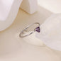 2025 Birth Colorful Cubic Zircon Heart Opening Rings For Women Fashion Dainty Stainless Steel Princess Ring Jewelry Wedding Gift