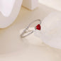 2025 Birth Colorful Cubic Zircon Heart Opening Rings For Women Fashion Dainty Stainless Steel Princess Ring Jewelry Wedding Gift