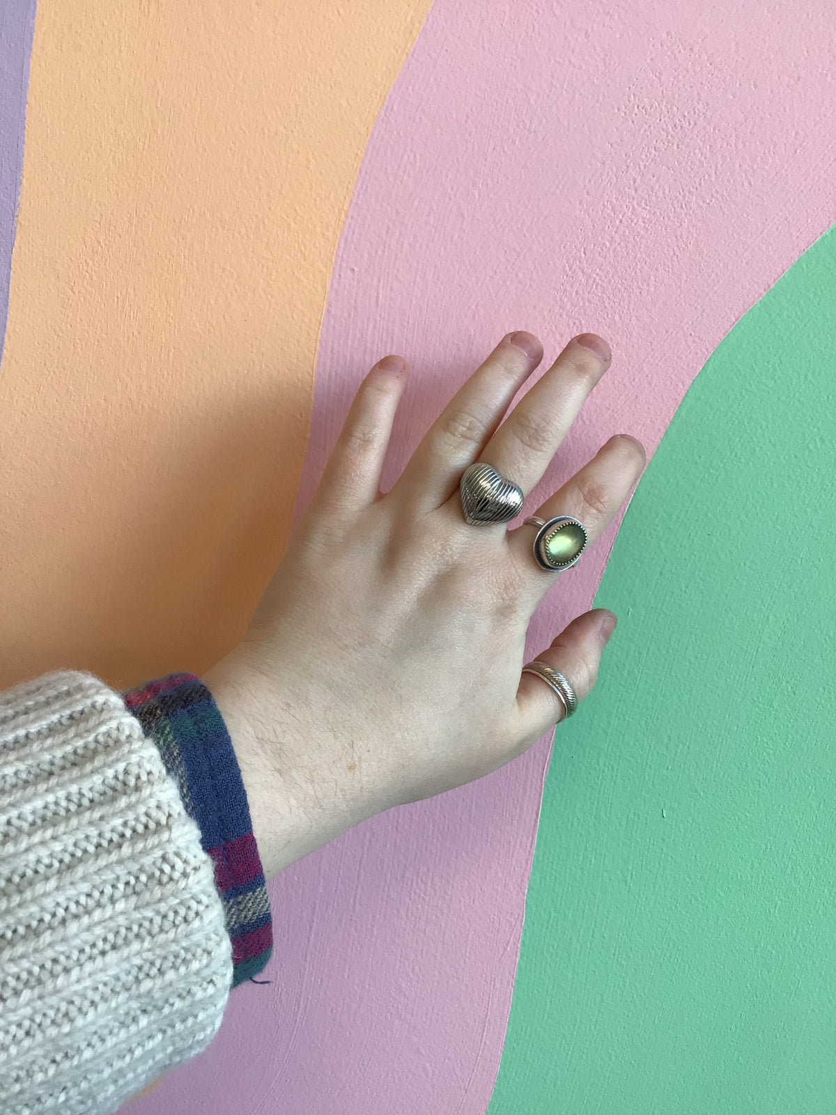 Chunky Titanium Adjustable Heart Ring