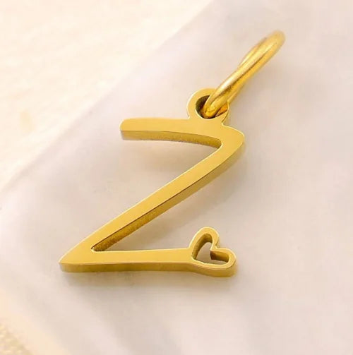 SUNIBI Personalized Initial Letter Heart Stainless Steel Accessories for Woman Necklace Ladies Jewelry Charm Gifts Wholesale