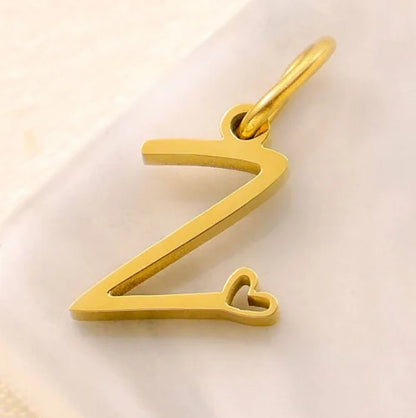 SUNIBI Personalized Initial Letter Heart Stainless Steel Accessories for Woman Necklace Ladies Jewelry Charm Gifts Wholesale