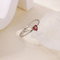 2025 Birth Colorful Cubic Zircon Heart Opening Rings For Women Fashion Dainty Stainless Steel Princess Ring Jewelry Wedding Gift