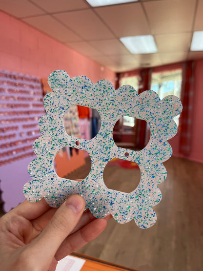 Blue & Green Confetti Outlet Cover