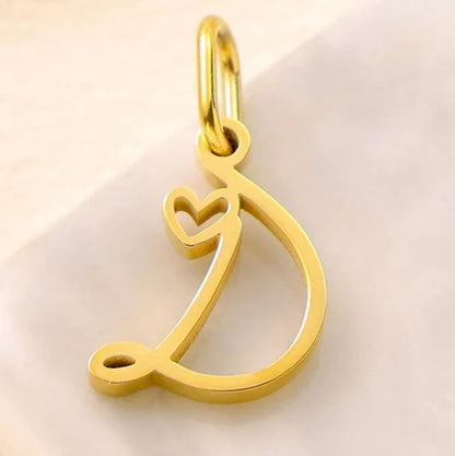 SUNIBI Personalized Initial Letter Heart Stainless Steel Accessories for Woman Necklace Ladies Jewelry Charm Gifts Wholesale