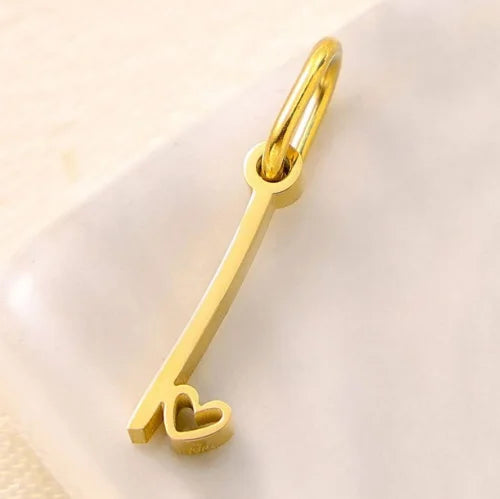SUNIBI Personalized Initial Letter Heart Stainless Steel Accessories for Woman Necklace Ladies Jewelry Charm Gifts Wholesale
