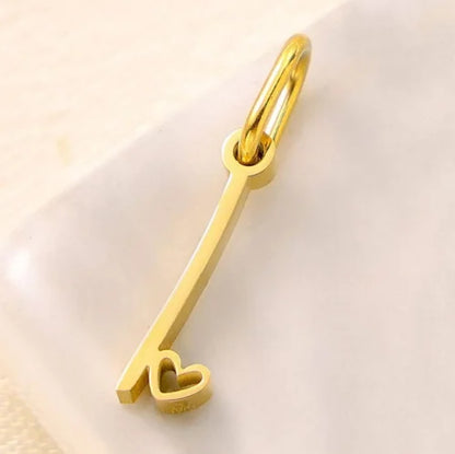 SUNIBI Personalized Initial Letter Heart Stainless Steel Accessories for Woman Necklace Ladies Jewelry Charm Gifts Wholesale