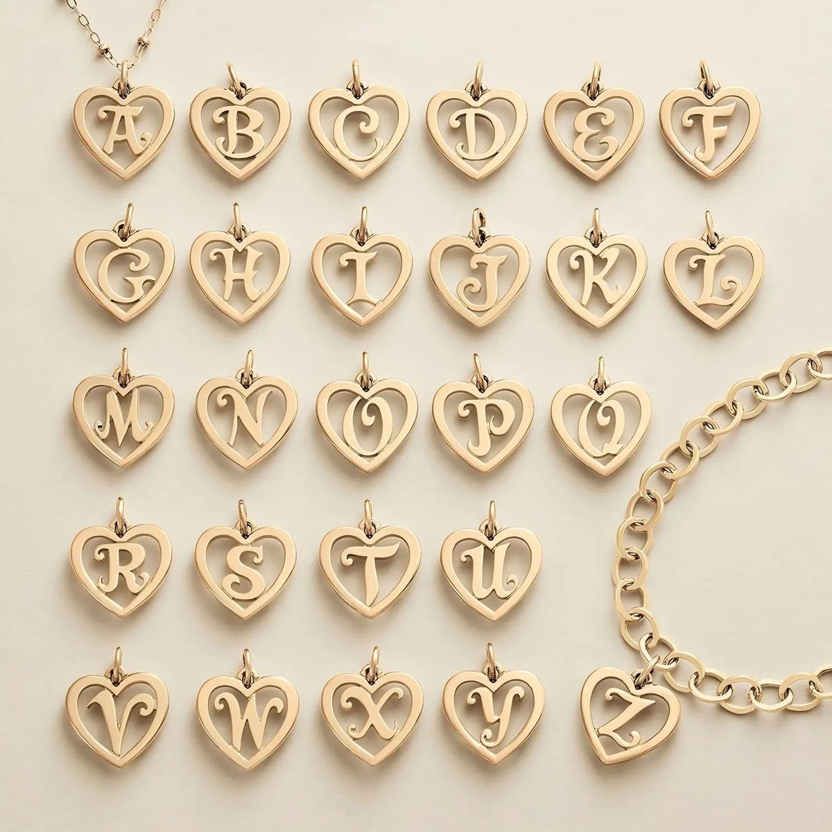 SUNIBI Stainless Steel Letter Heart Shape Hollow Pendant Charm for Bracelet Necklaces  for Women DIY Jewelry Making