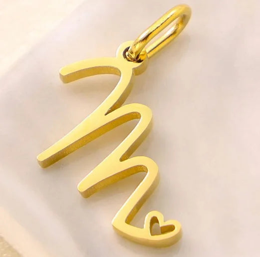 SUNIBI Personalized Initial Letter Heart Stainless Steel Accessories for Woman Necklace Ladies Jewelry Charm Gifts Wholesale