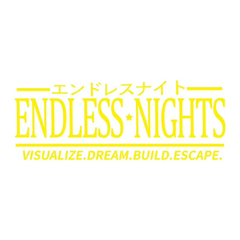 Endless Nights Japanese Vinyl Sticker | JDM Drift Stance Anime Decal for Car Window Bumper