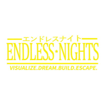 Endless Nights Japanese Vinyl Sticker | JDM Drift Stance Anime Decal for Car Window Bumper