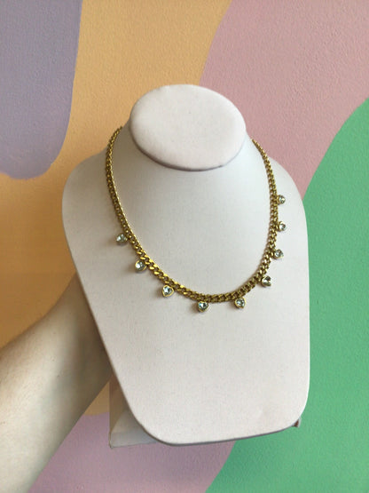 Titanium Gem Heart Chain